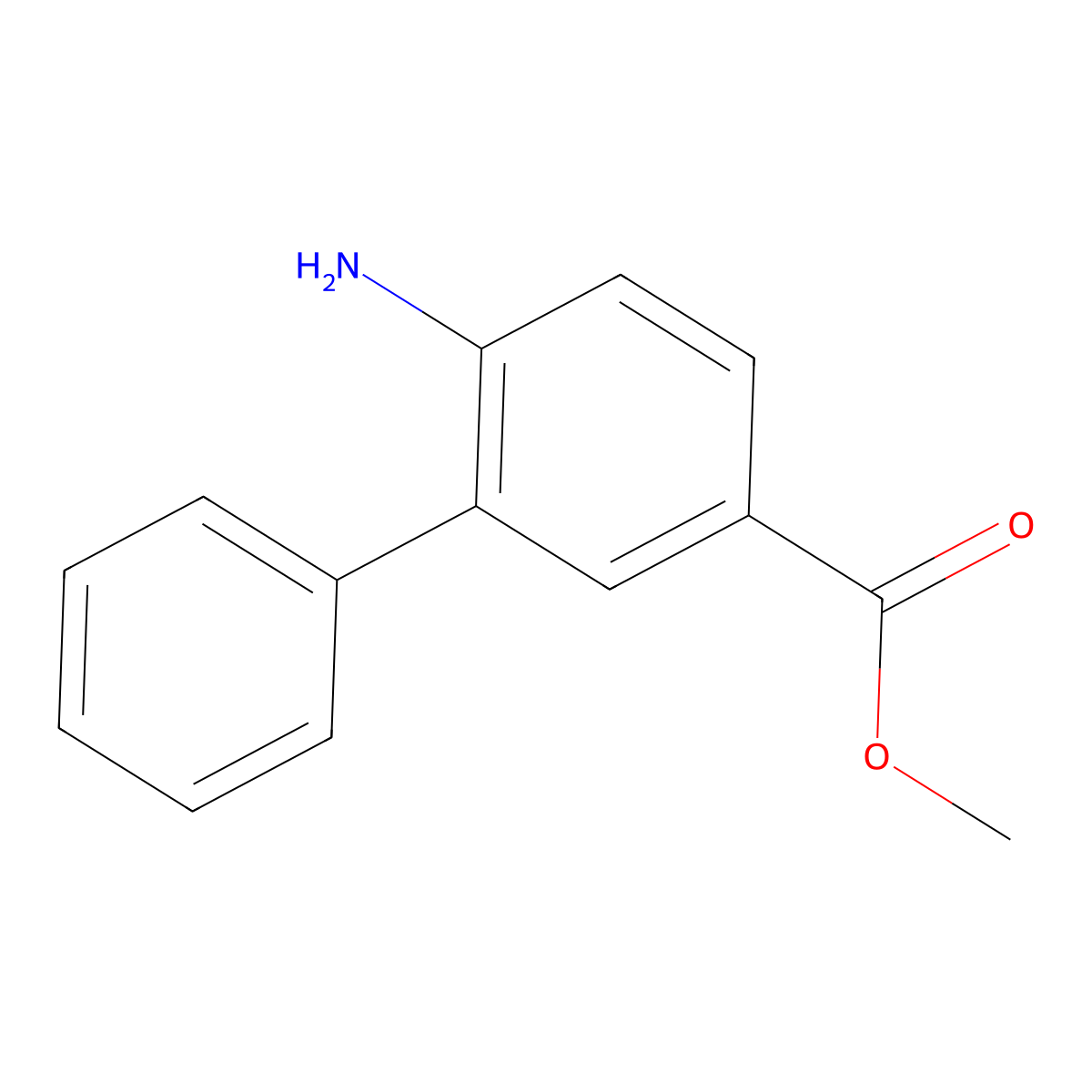 Methyl 6-aminobiphenyl-3-carboxylate molecular structure, CAS 1032373-56-0
