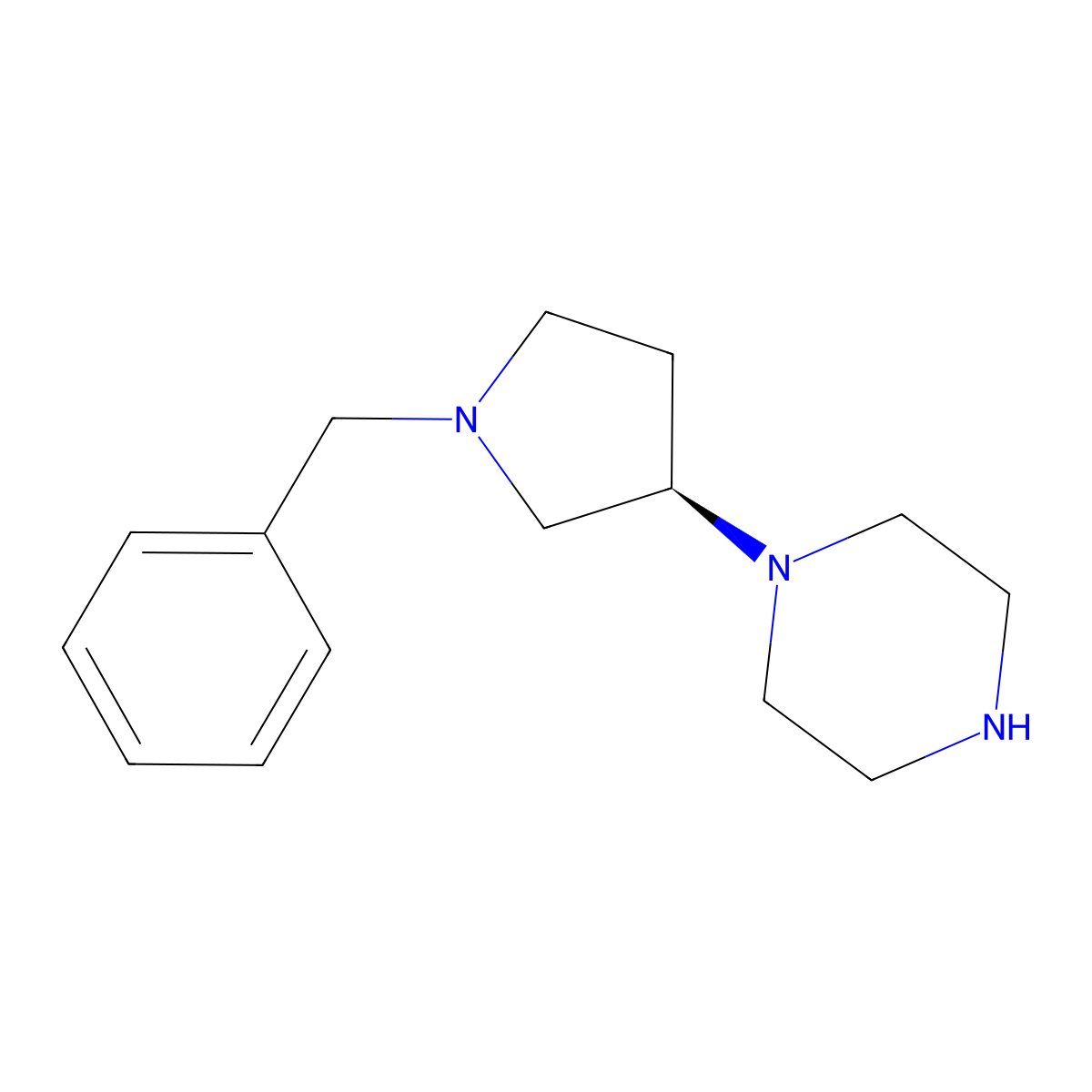 (R)-1-(1-benzylpyrrolidin-3-yl)piperazine molecular structure, CAS 1032446-28-8