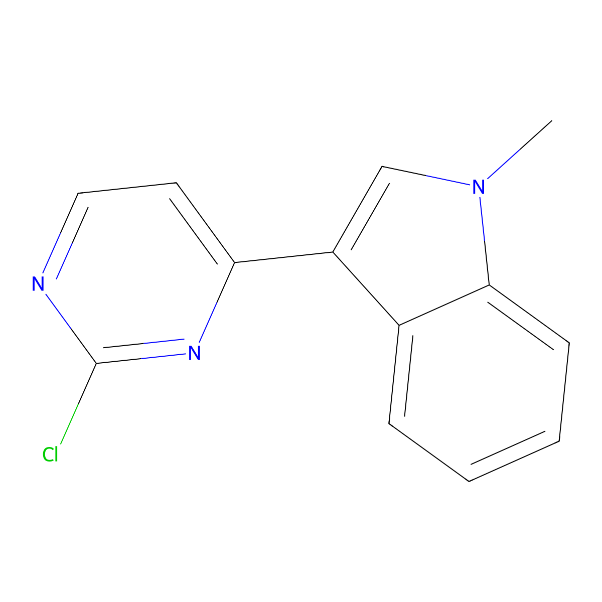 3-(2-chloropyrimidin-4-yl)-1-methyl-1H-indole molecular structure, CAS 1032452-86-0