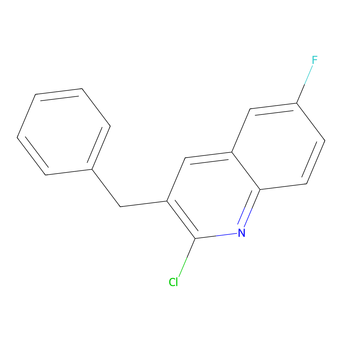 3-Benzyl-2-chloro-6-fluoroquinoline molecular structure, CAS 1032469-58-1