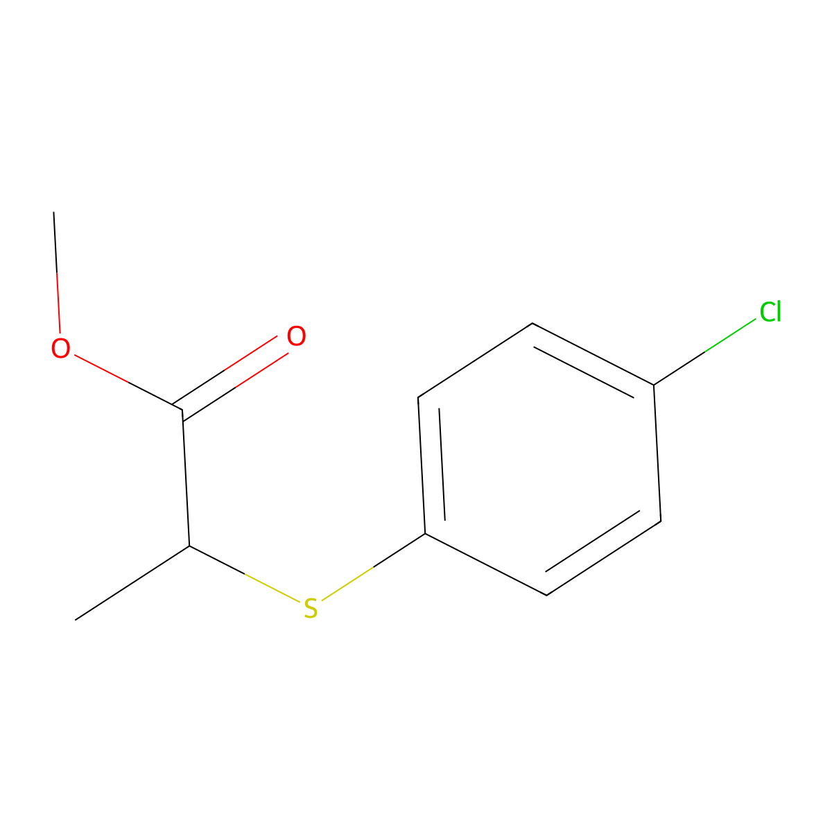 Propanoic acid, 2-[(4-chlorophenyl)thio]-, methyl ester molecular structure, CAS 103247-65-0