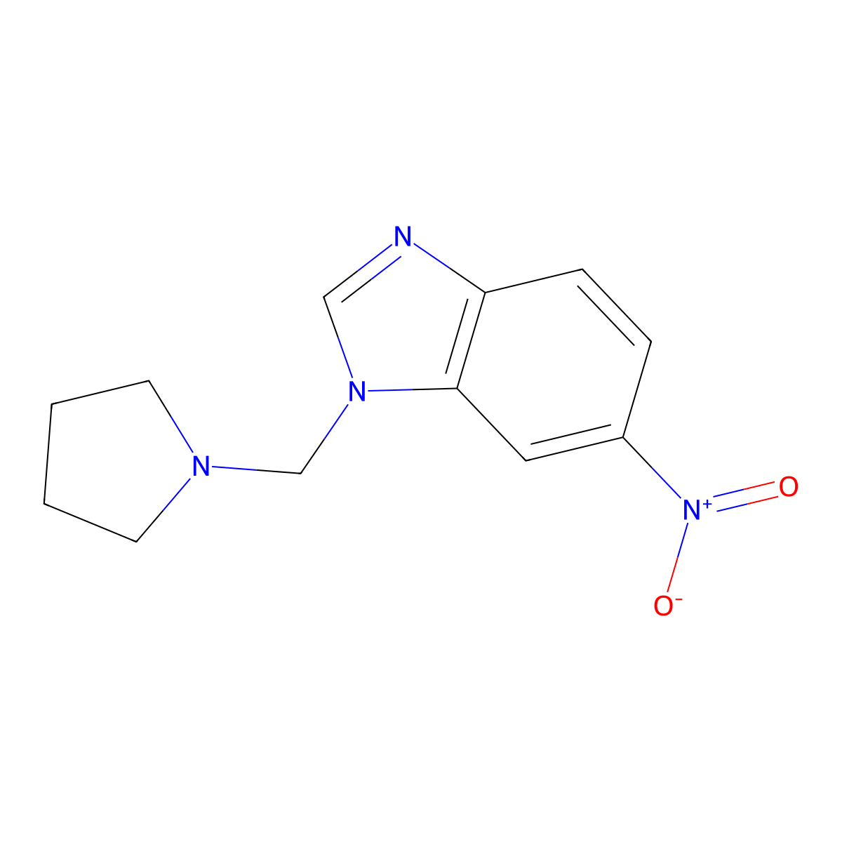 1H-Benzimidazole, 6-nitro-1-(1-pyrrolidinylmethyl)- molecular structure, CAS 103248-20-0