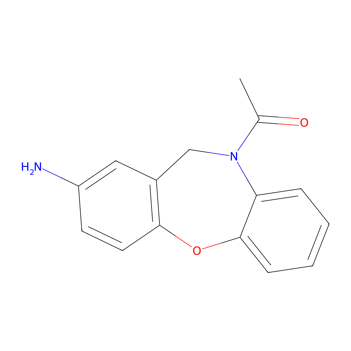 1-[2-aminodibenzo[b,f][1,4]oxazepin-10(11H)-yl]-1-ethanone molecular structure, CAS 103249-11-2