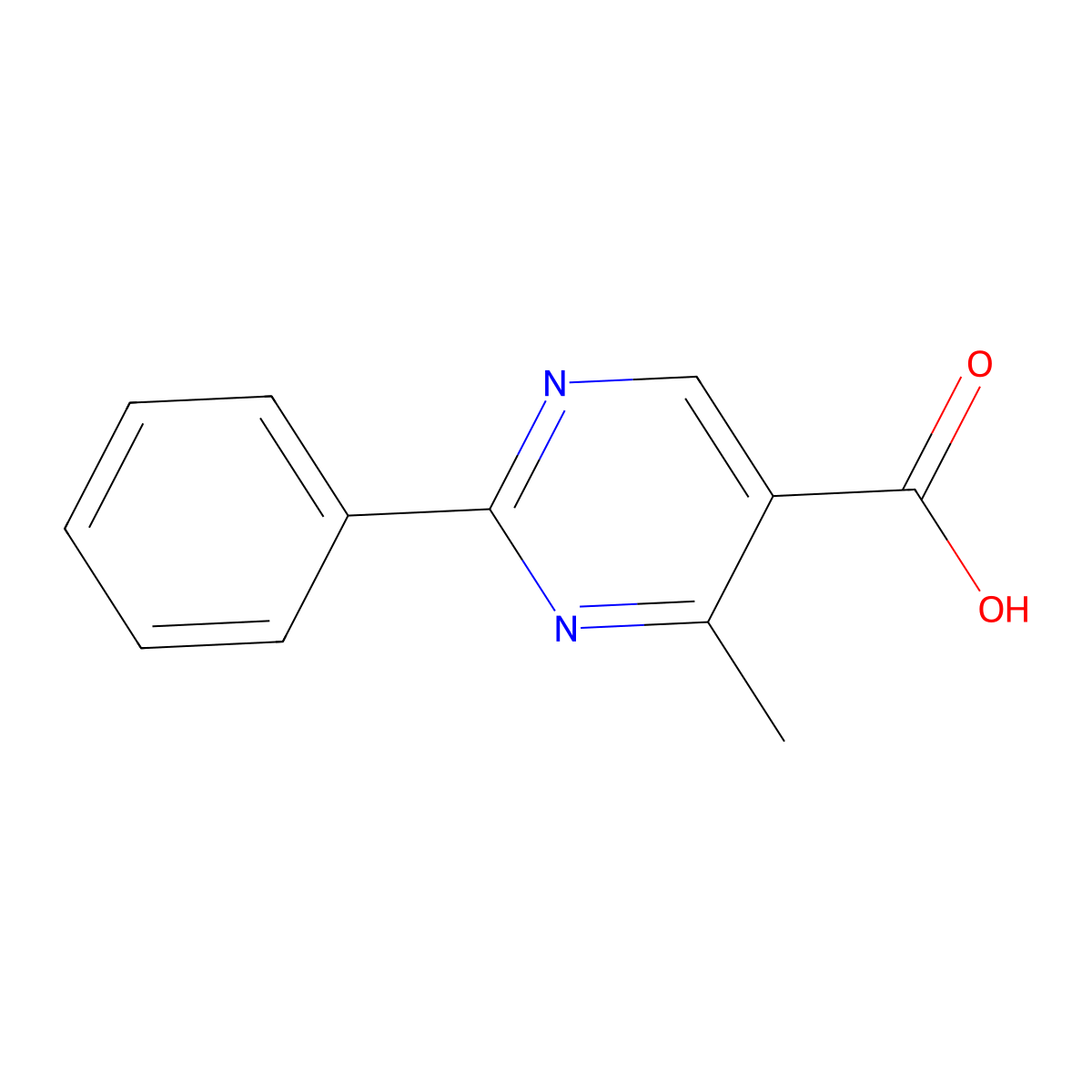 4-Methyl-2-phenylpyrimidine-5-carboxylic acid molecular structure, CAS 103249-79-2