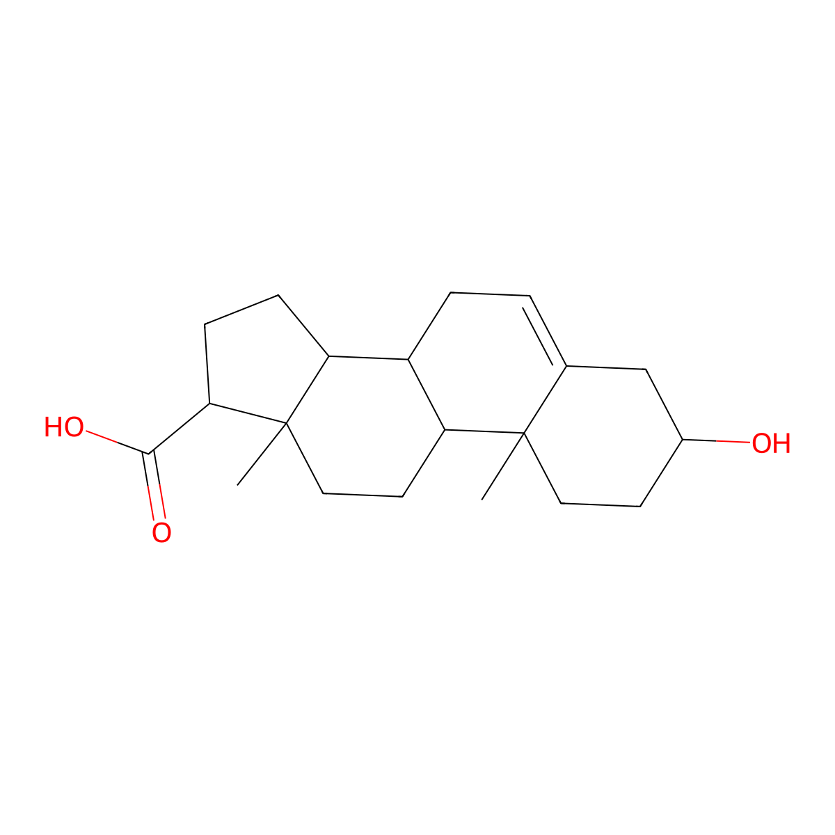 Etiocholenic acid molecular structure, CAS 10325-79-8