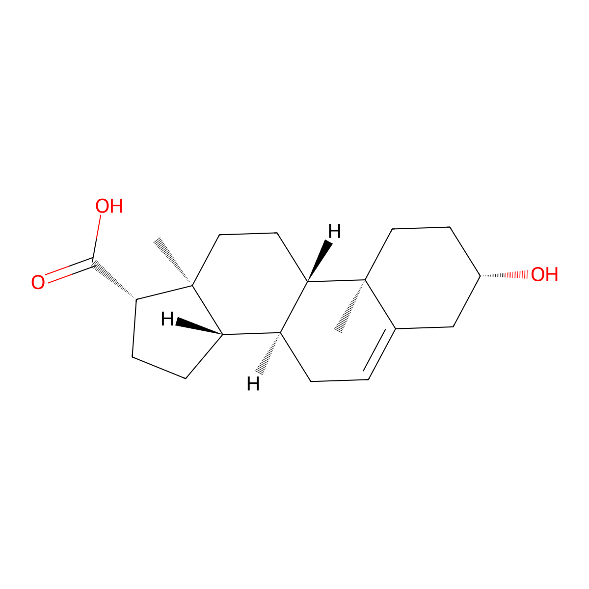Etiocholenic acid molecular structure, CAS 10325-79-8
