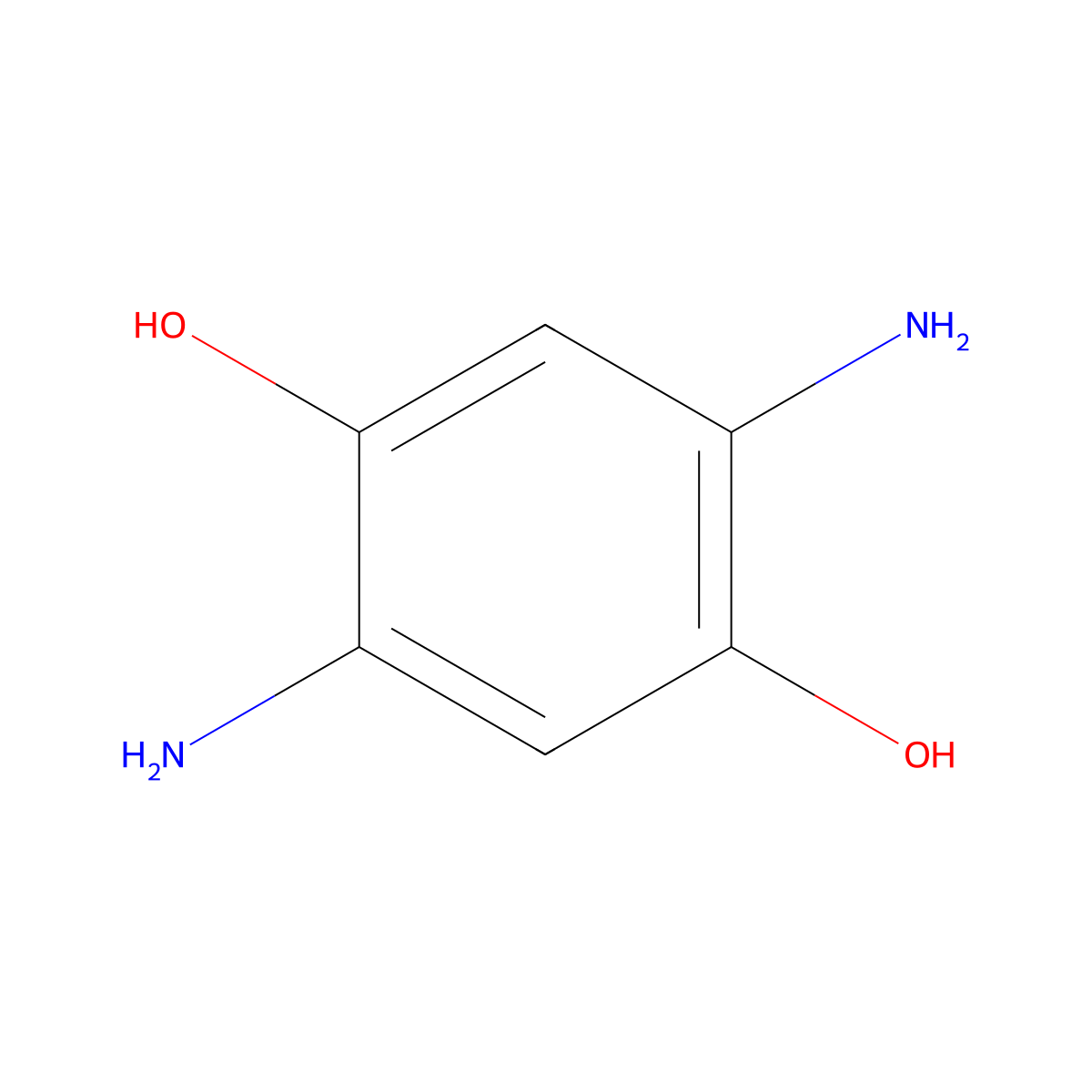 2,5-Diaminobenzene-1,4-diol molecular structure, CAS 10325-89-0