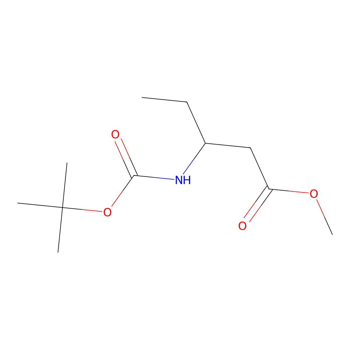 Methyl 3-{[(tert-butoxy)carbonyl]amino}pentanoate molecular structure, CAS 1032506-51-6