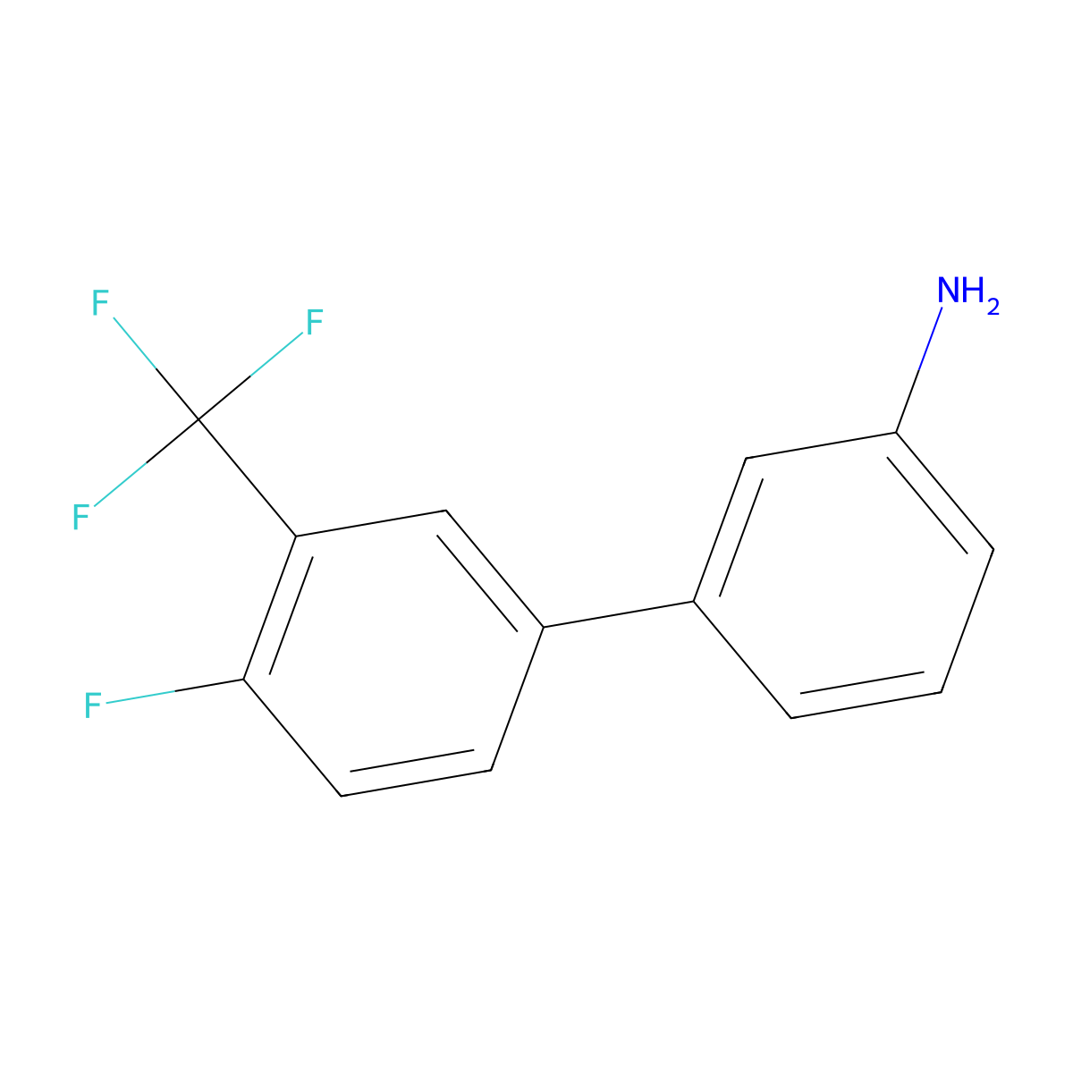 4'-Fluoro-3'-(trifluoromethyl)-[1,1'-biphenyl]-3-amine molecular structure, CAS 1032506-81-2