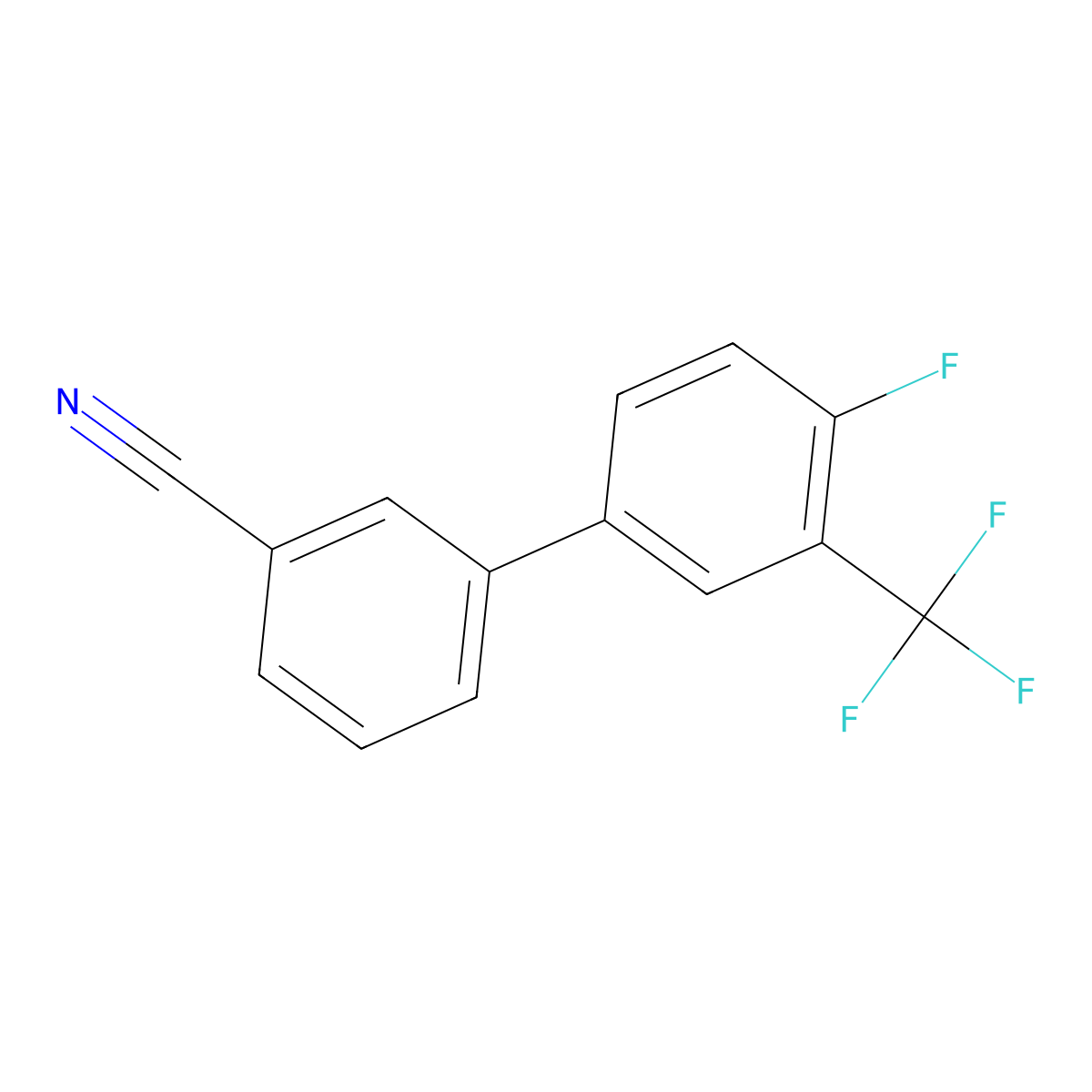 3-[4-Fluoro-3-(trifluoromethyl)phenyl]benzonitrile molecular structure, CAS 1032506-84-5