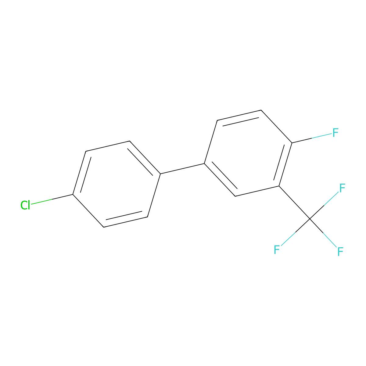 4'-Chloro-4-fluoro-3-(trifluoromethyl)-1,1'-biphenyl molecular structure, CAS 1032506-90-3