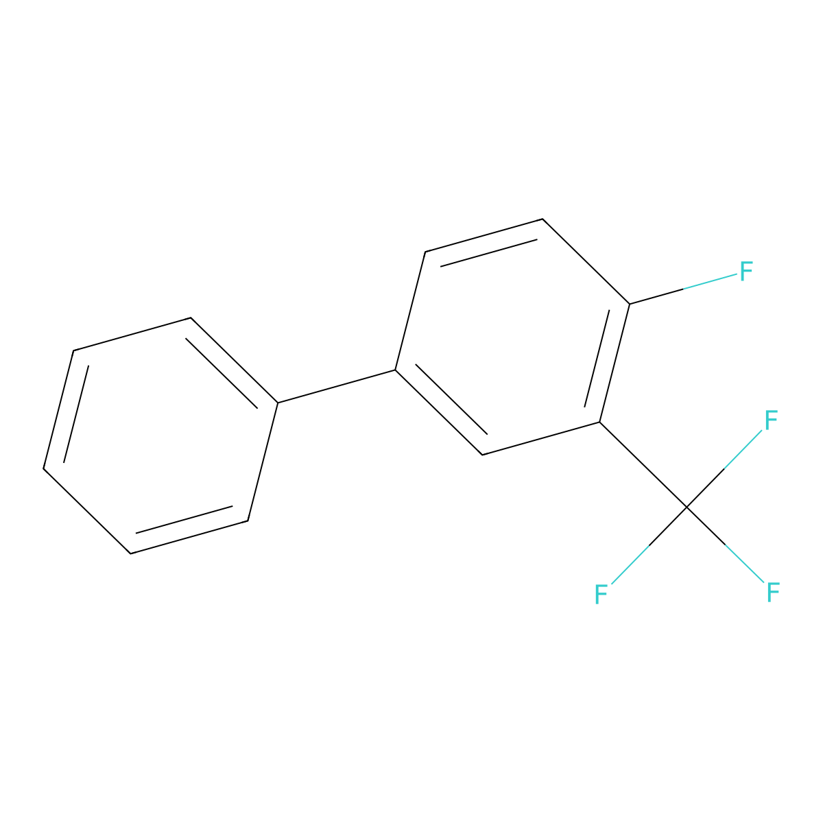 4-Fluoro-3-(trifluoromethyl)-1,1'-biphenyl molecular structure, CAS 1032506-93-6