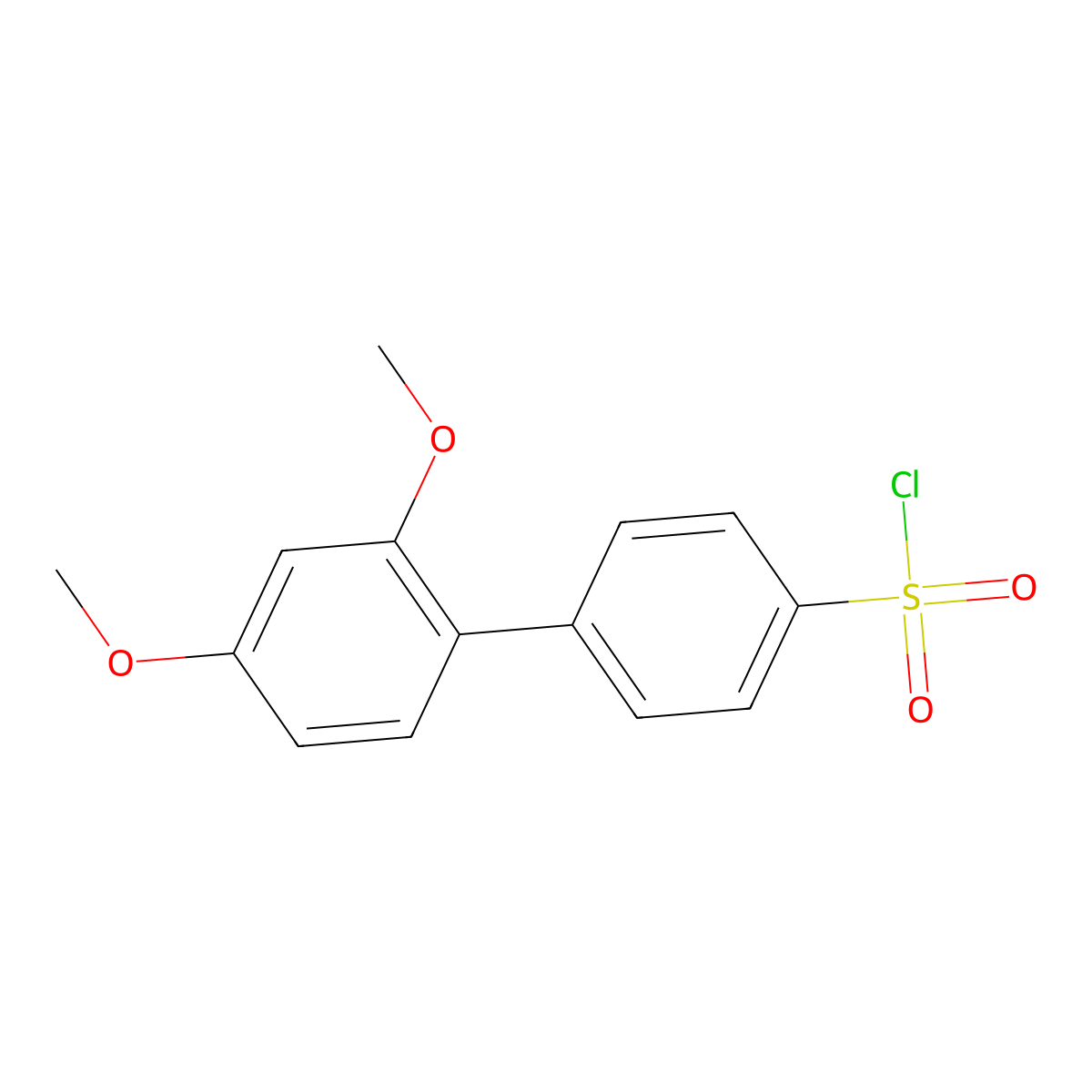 2'-4'-Dimethoxy-biphenyl-4-sulfonyl chloride molecular structure, CAS 1032507-11-1