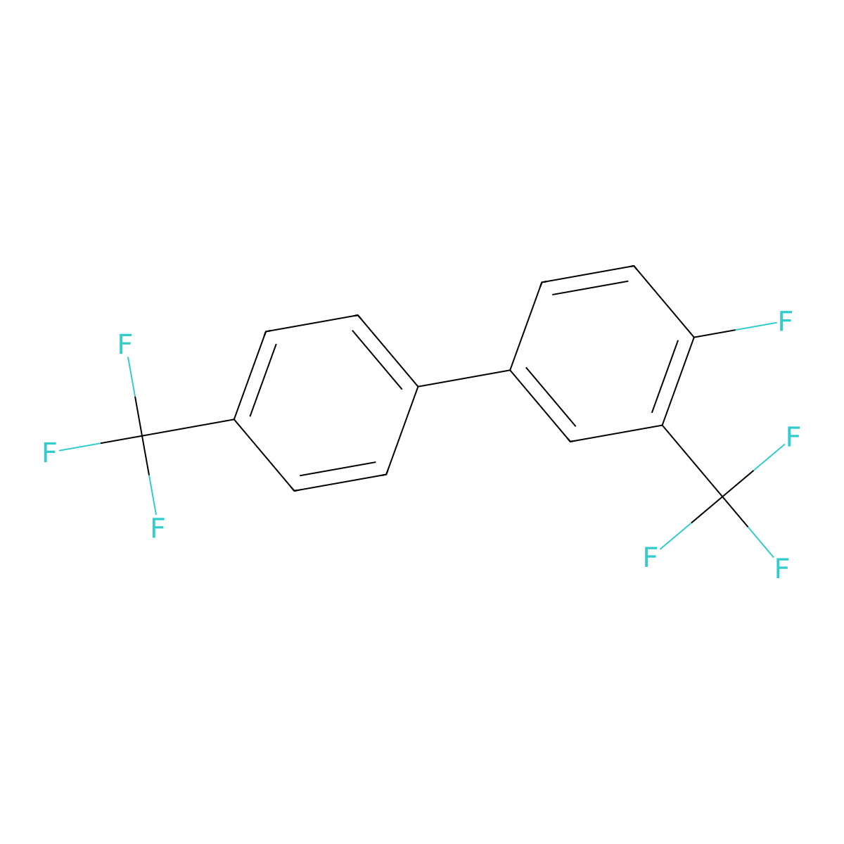 4-Fluoro-3,4'-bis-trifluoromethyl-biphenyl molecular structure, CAS 1032507-25-7