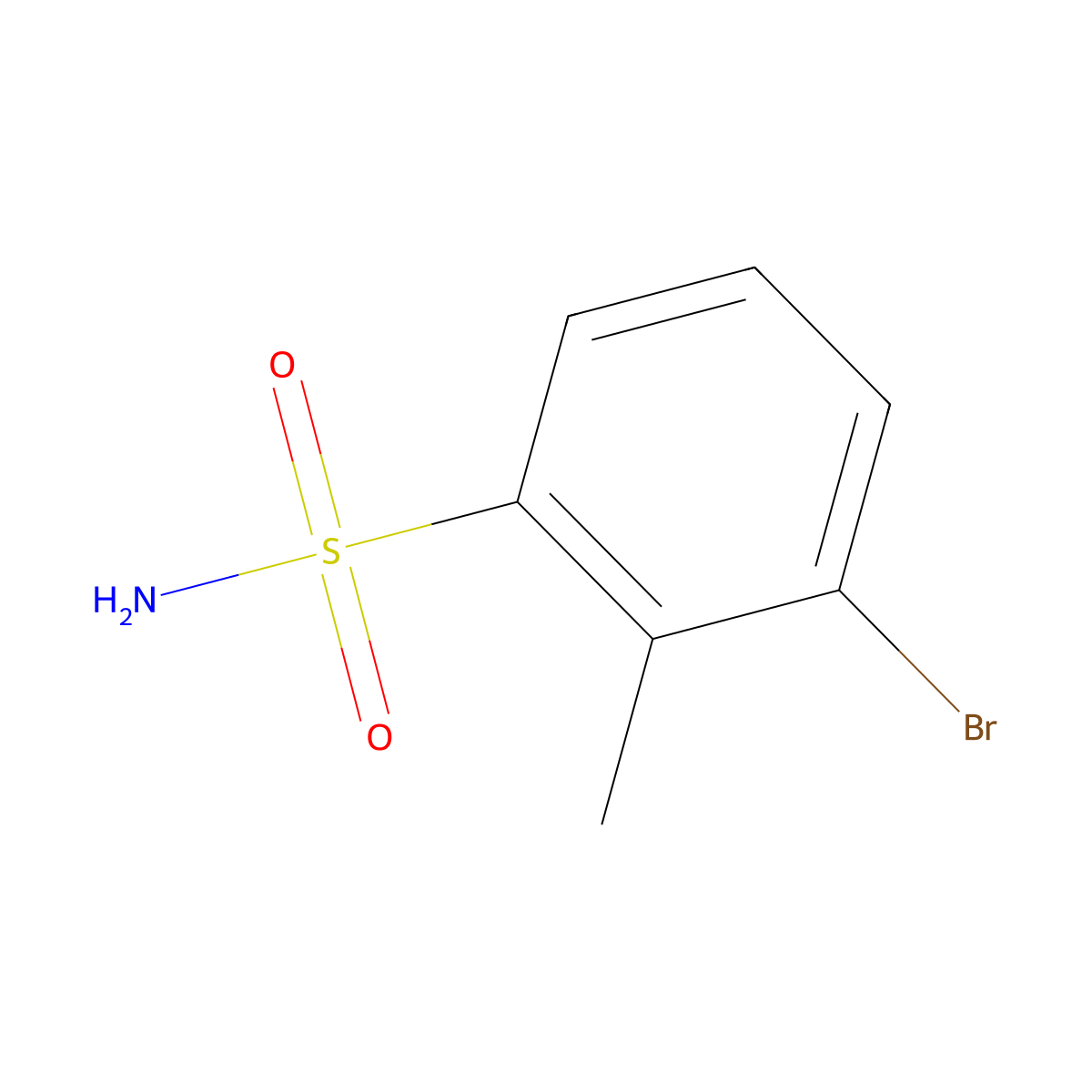 3-Bromo-2-methylbenzenesulfonamide molecular structure, CAS 1032507-35-9