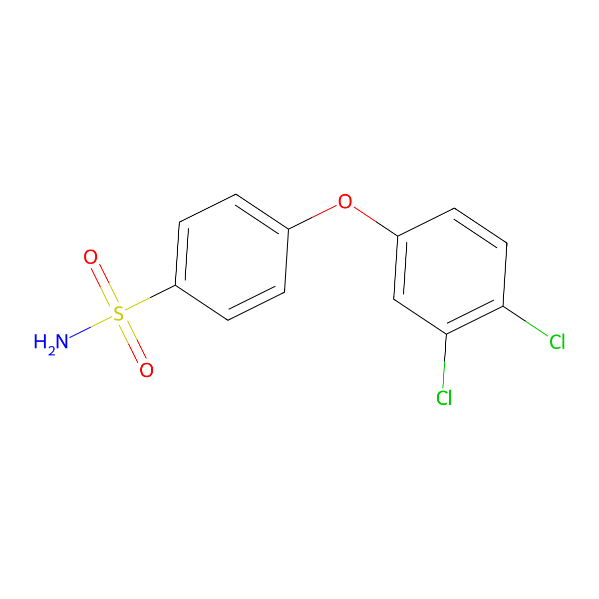 4-(3,4-Dichlorophenoxy)benzenesulfonamide molecular structure, CAS 1032507-37-1