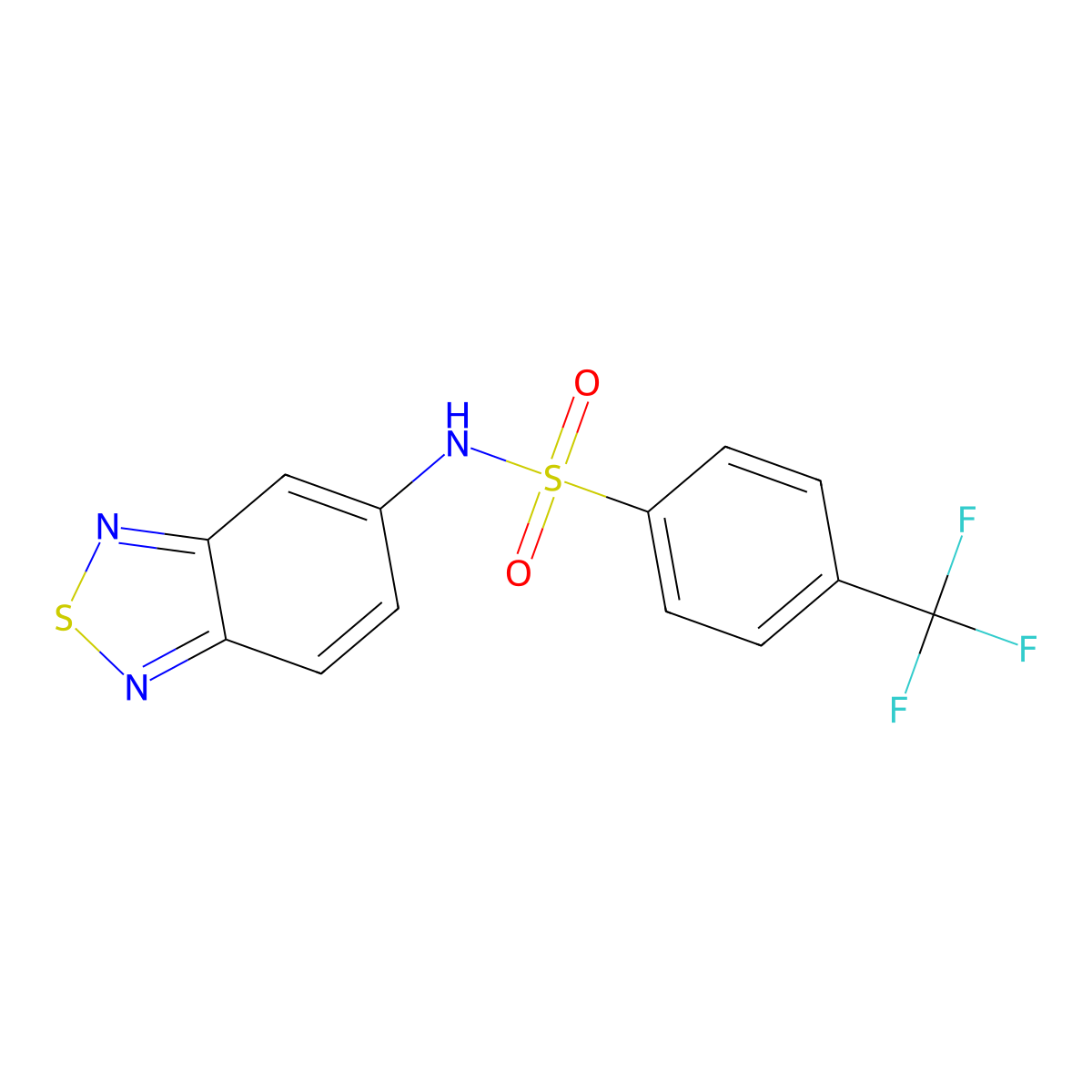N-(2,1,3-benzothiadiazol-5-yl)-4-(trifluoromethyl)benzenesulfonamide molecular structure, CAS 1032507-42-8