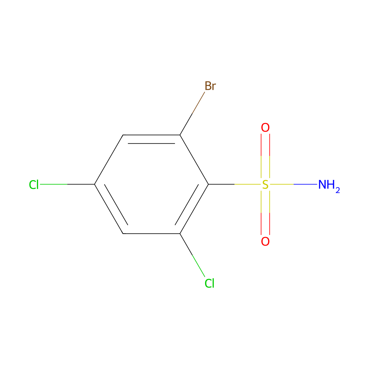 2-Bromo-4,6-dichlorobenzenesulfonamide molecular structure, CAS 1032507-43-9