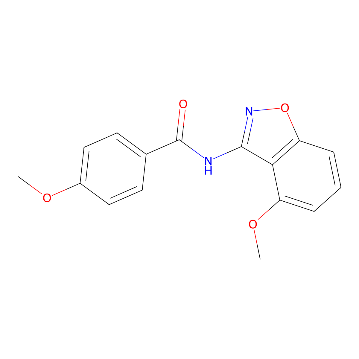 4-methoxy-N-(4-methoxy-1,2-benzoxazol-3-yl)benzamide molecular structure, CAS 1032507-46-2