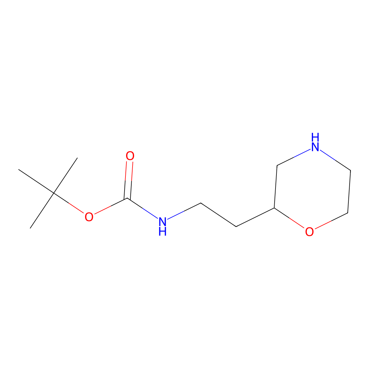 tert-Butyl (2-morpholin-2-ylethyl)carbamate molecular structure, CAS 1032507-63-3