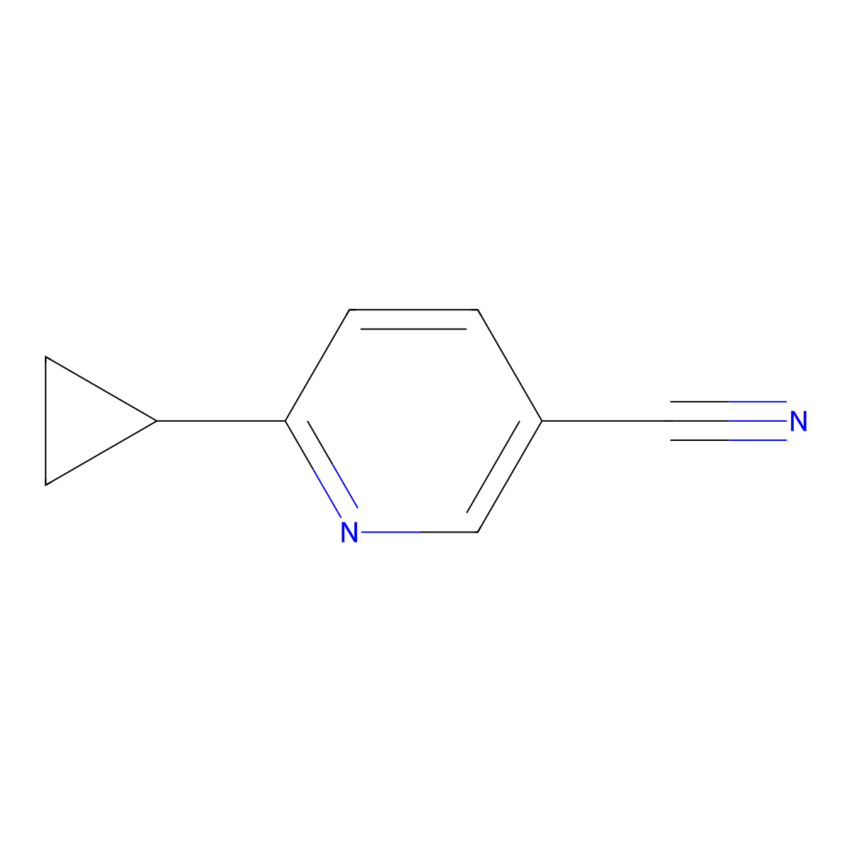 6-Cyclopropylpyridine-3-carbonitrile molecular structure, CAS 1032527-28-8