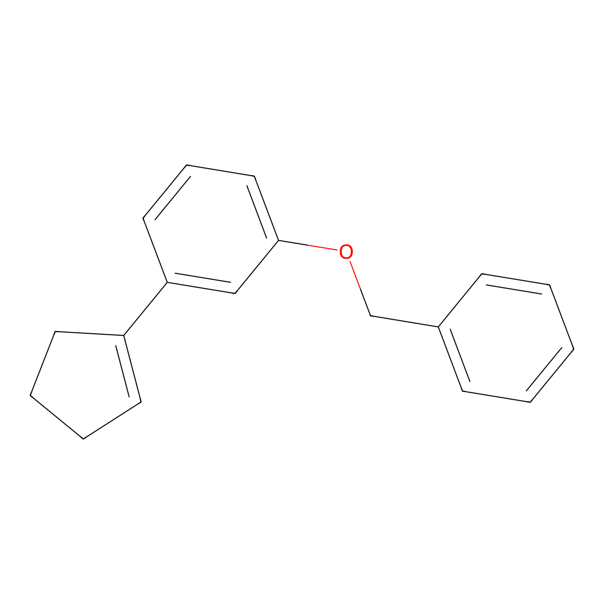 Benzene, 1-(1-cyclopenten-1-yl)-3-(phenylmethoxy)- molecular structure, CAS 103254-94-0