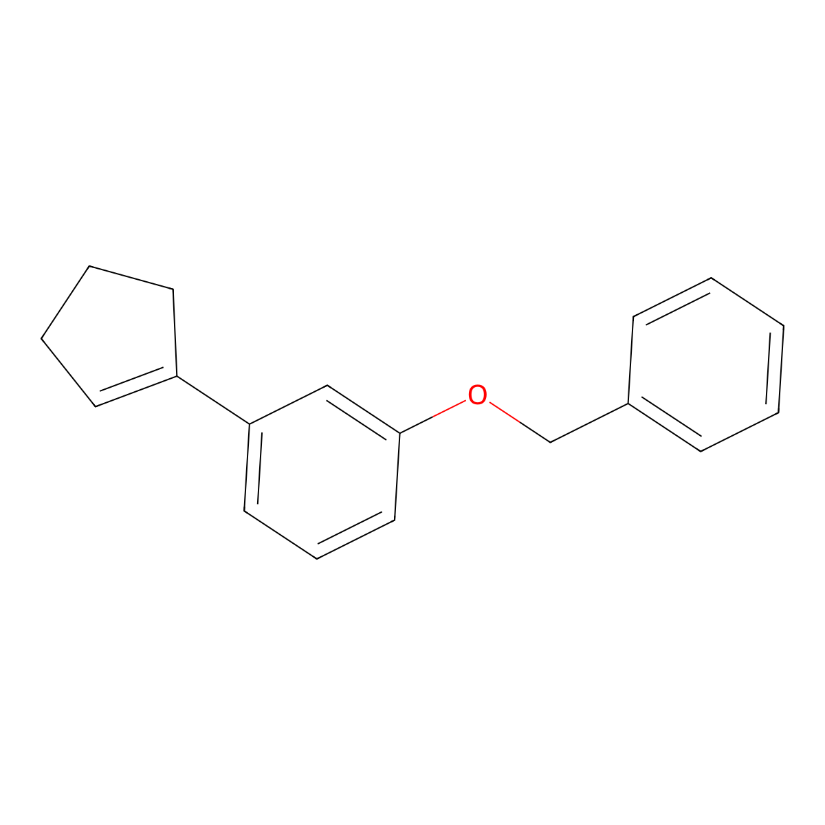 Benzene, 1-(1-cyclopenten-1-yl)-3-(phenylmethoxy)- molecular structure, CAS 103254-94-0