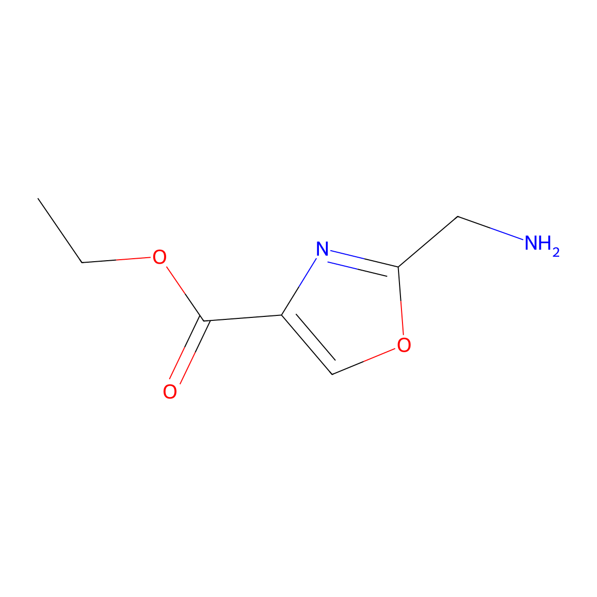 Ethyl 2-(aminomethyl)-1,3-oxazole-4-carboxylate molecular structure, CAS 1032545-85-9