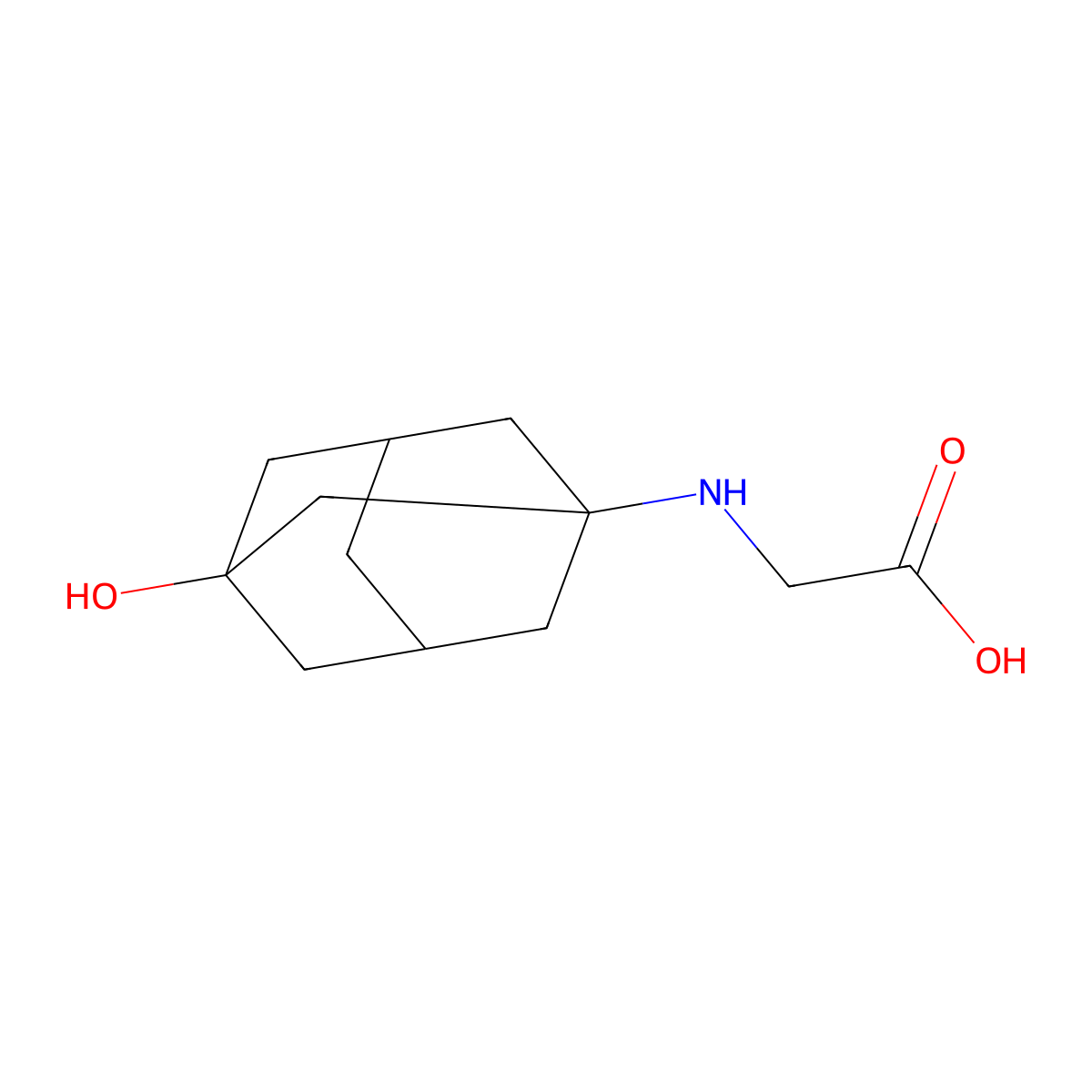 2-((3-Hydroxyadamantan-1-yl)amino)acetic acid molecular structure, CAS 1032564-18-3
