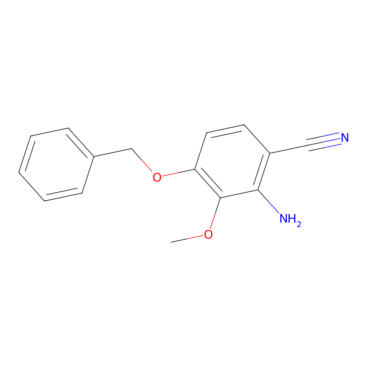 2-Amino-4-(benzyloxy)-3-methoxybenzonitrile molecular structure, CAS 1032570-65-2