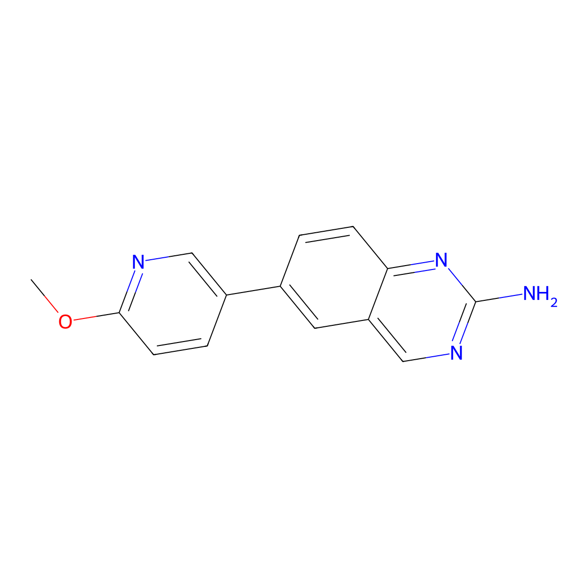 6-(6-Methoxypyridin-3-yl)quinazolin-2-amine molecular structure, CAS 1032574-51-8