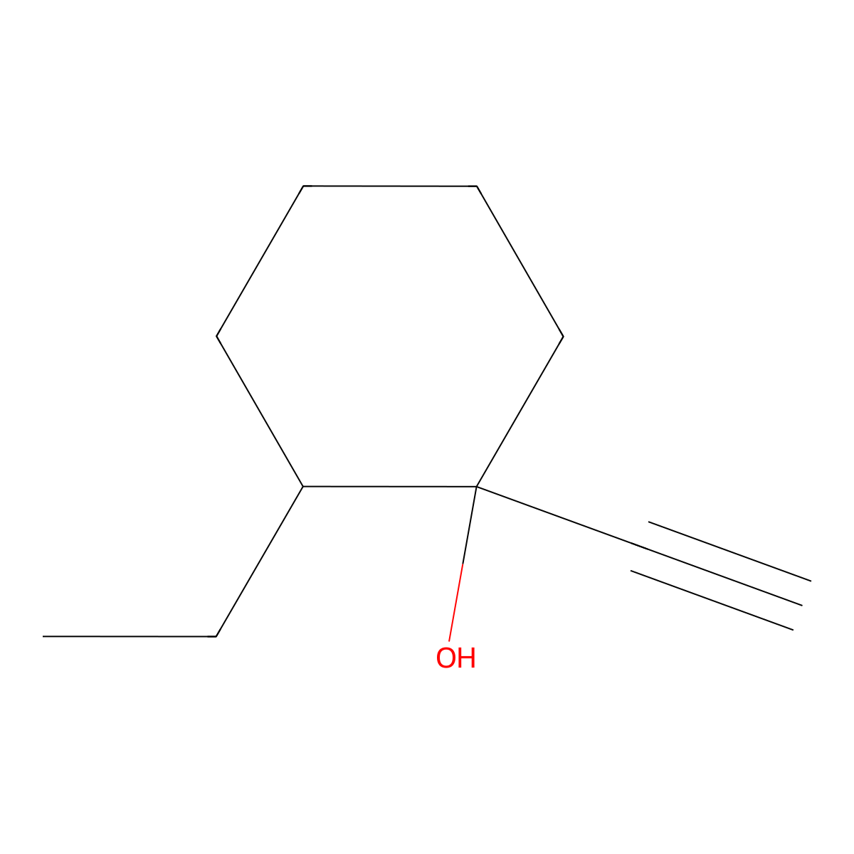 2-Ethyl-1-ethynylcyclohexan-1-ol molecular structure, CAS 1032593-69-3