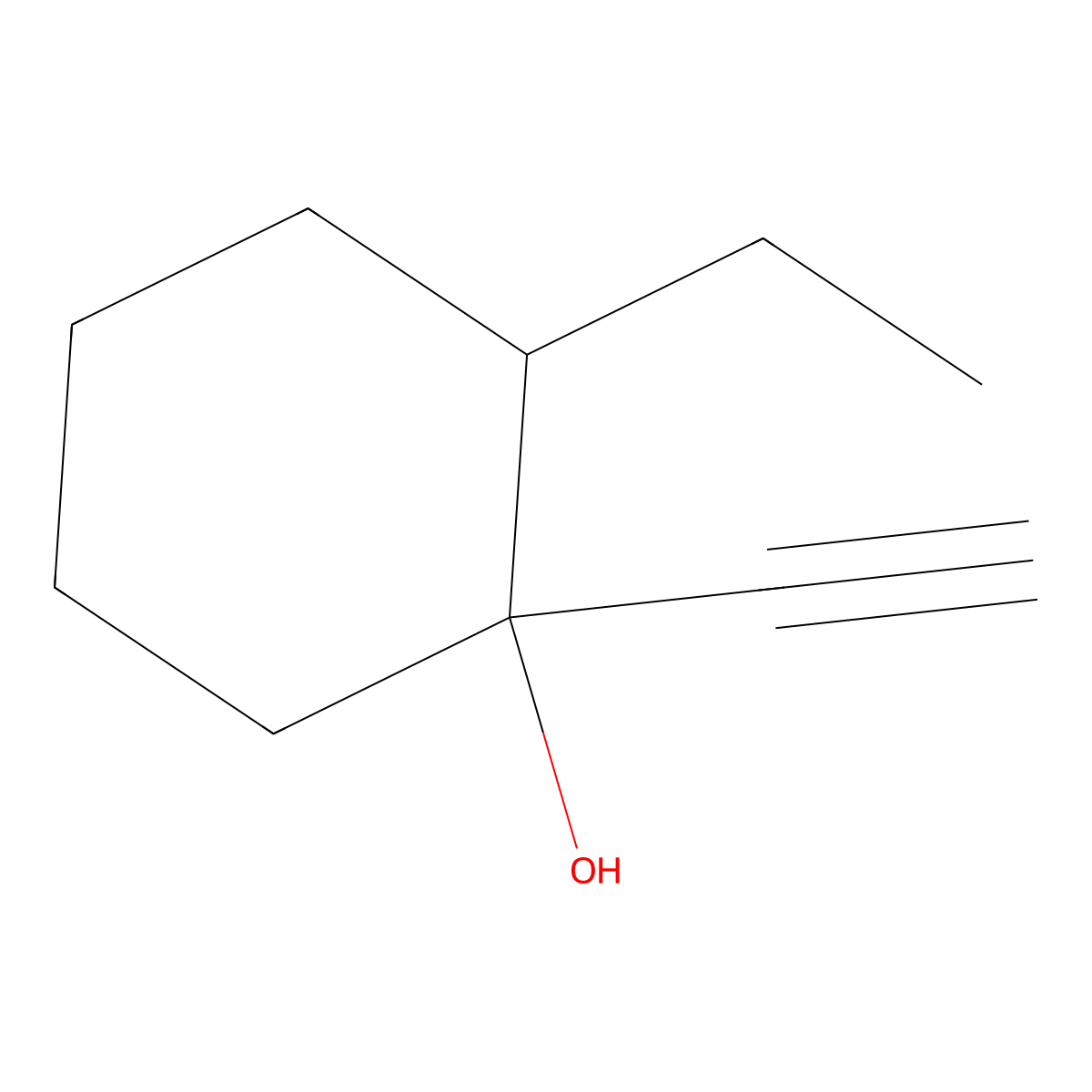 2-Ethyl-1-ethynylcyclohexan-1-ol molecular structure, CAS 1032593-69-3