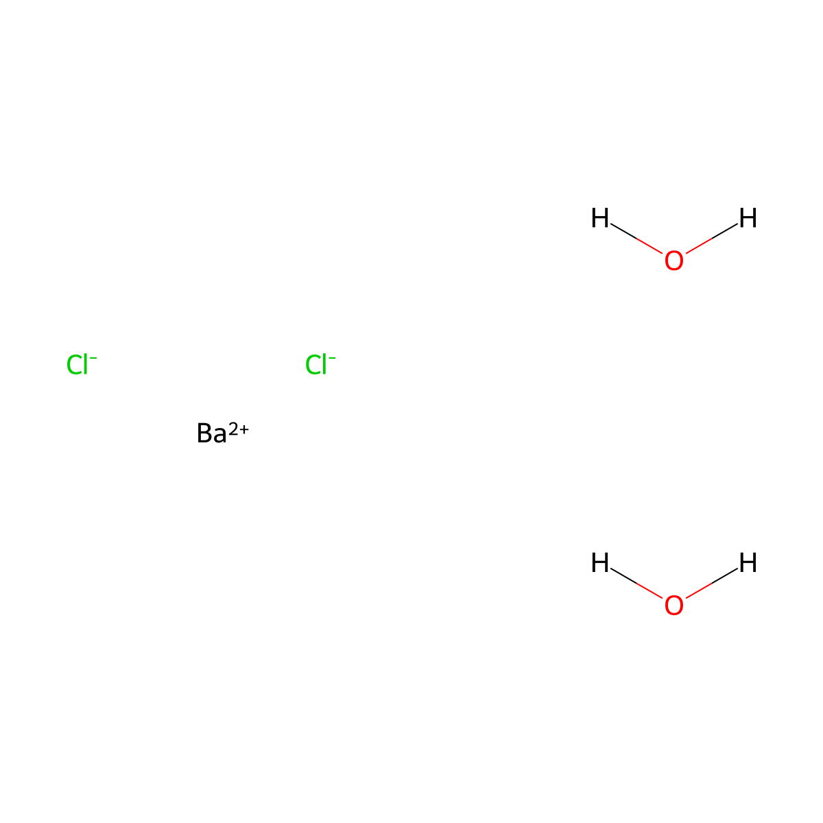 Barium(2+);dichloride;dihydrate molecular structure, CAS 10326-27-9