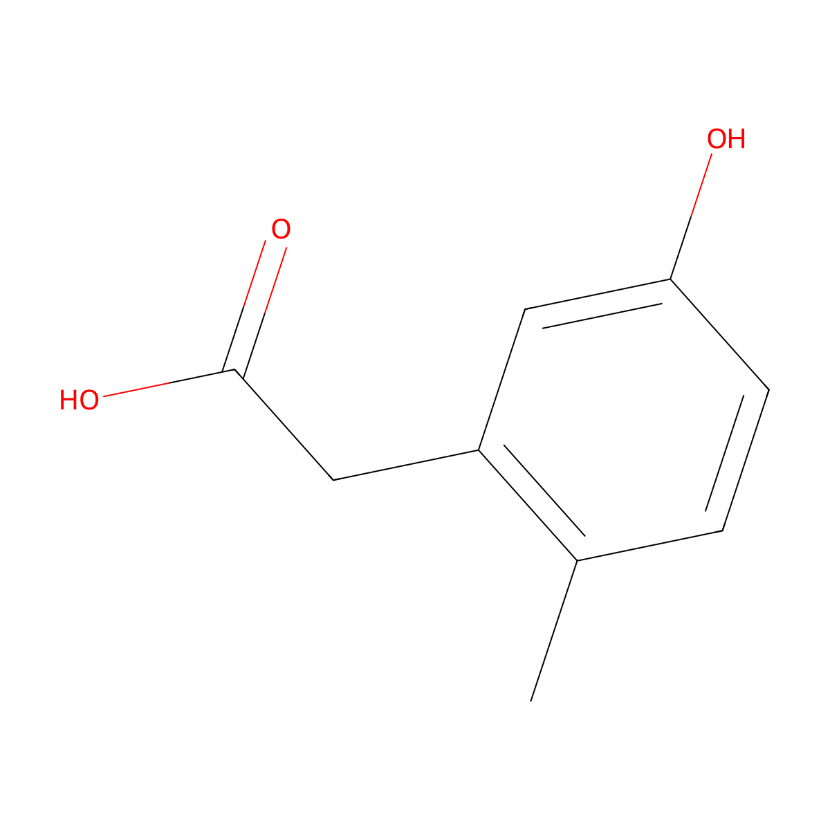 2-(5-Hydroxy-2-methylphenyl)acetic acid molecular structure, CAS 103261-32-1