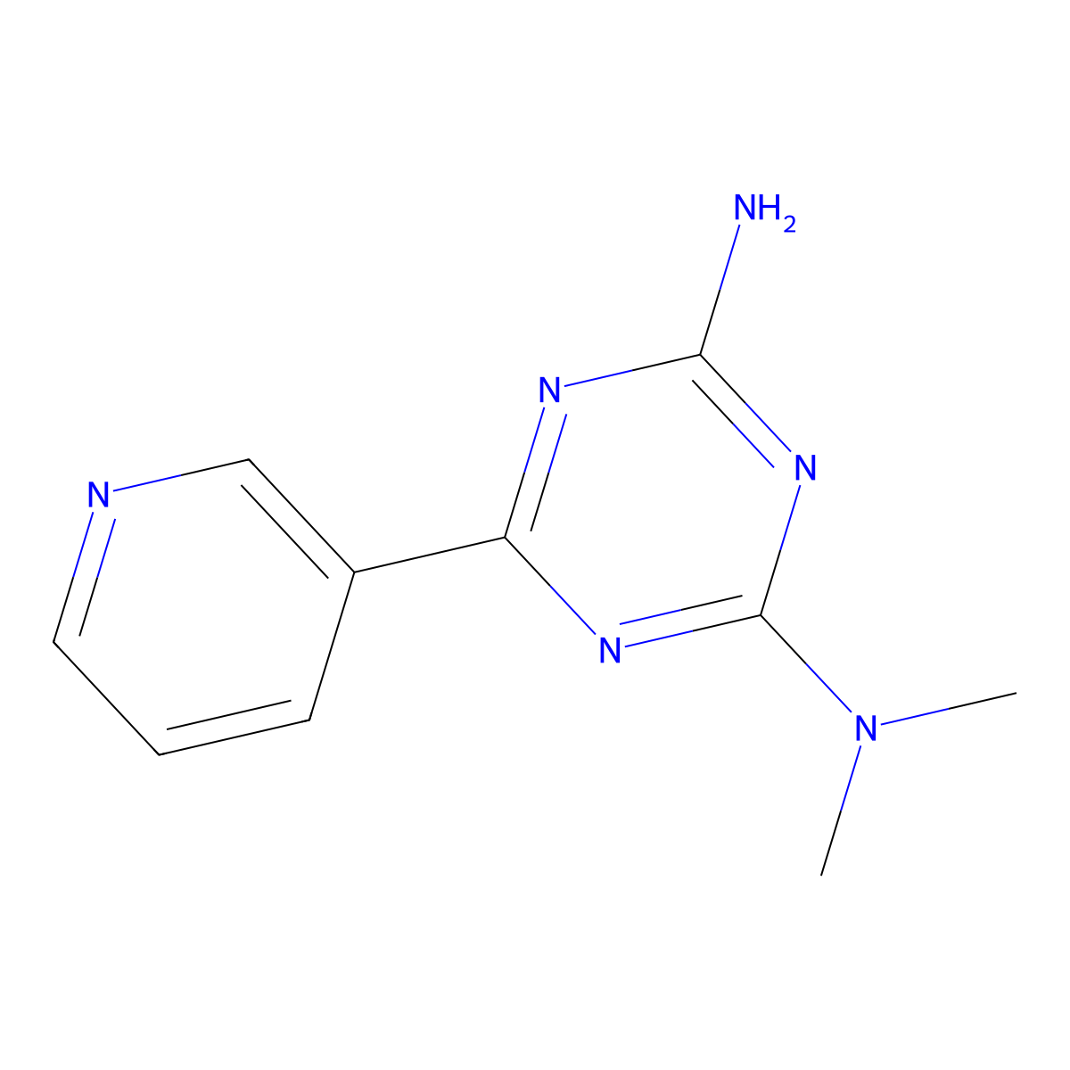 1,3,5-Triazine-2,4-diamine, N,N-dimethyl-6-(3-pyridinyl)- molecular structure, CAS 103261-85-4