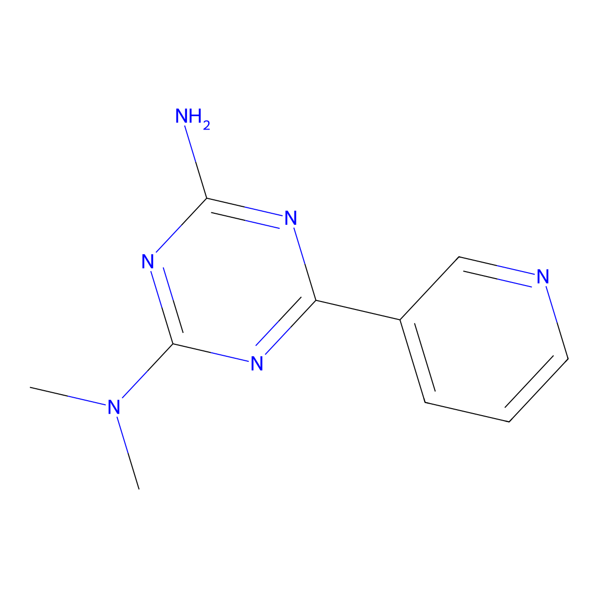 1,3,5-Triazine-2,4-diamine, N,N-dimethyl-6-(3-pyridinyl)- molecular structure, CAS 103261-85-4