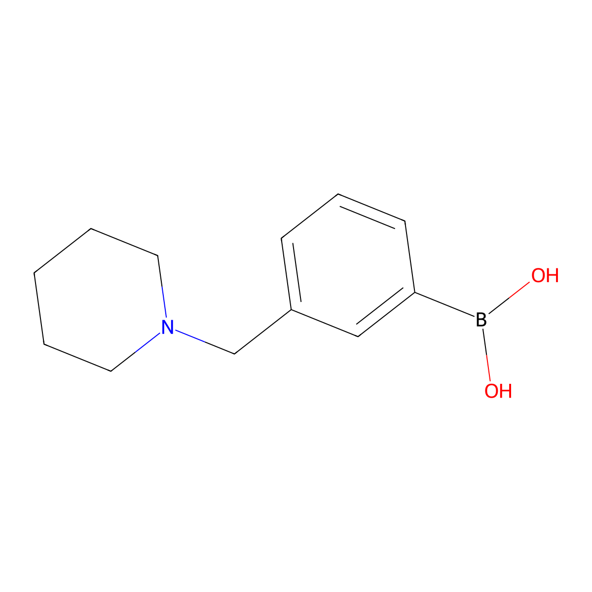 3-(Piperidin-1-ylmethyl)phenylboronic acid molecular structure, CAS 1032610-59-5