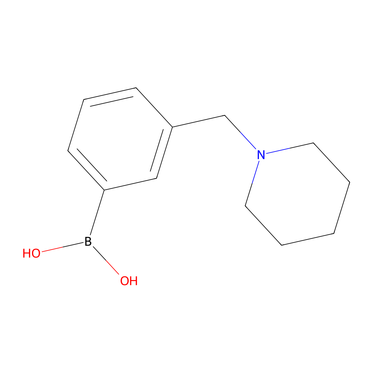 3-(Piperidin-1-ylmethyl)phenylboronic acid molecular structure, CAS 1032610-59-5