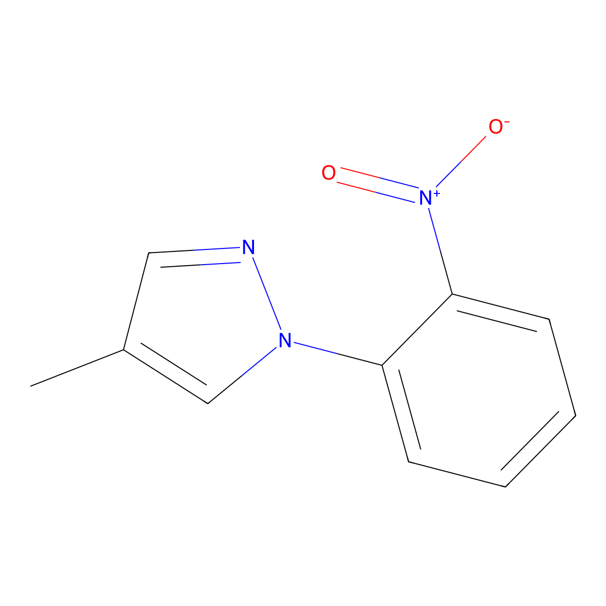 4-methyl-1-(2-nitrophenyl)-1H-pyrazole molecular structure, CAS 103262-51-7