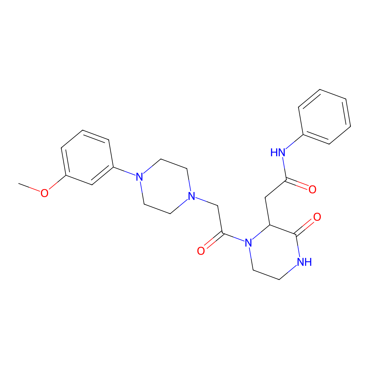 2-(1-{[4-(3-methoxyphenyl)piperazin-1-yl]acetyl}-3-oxopiperazin-2-yl)-N-phenylacetamide molecular structure, CAS 1032626-91-7