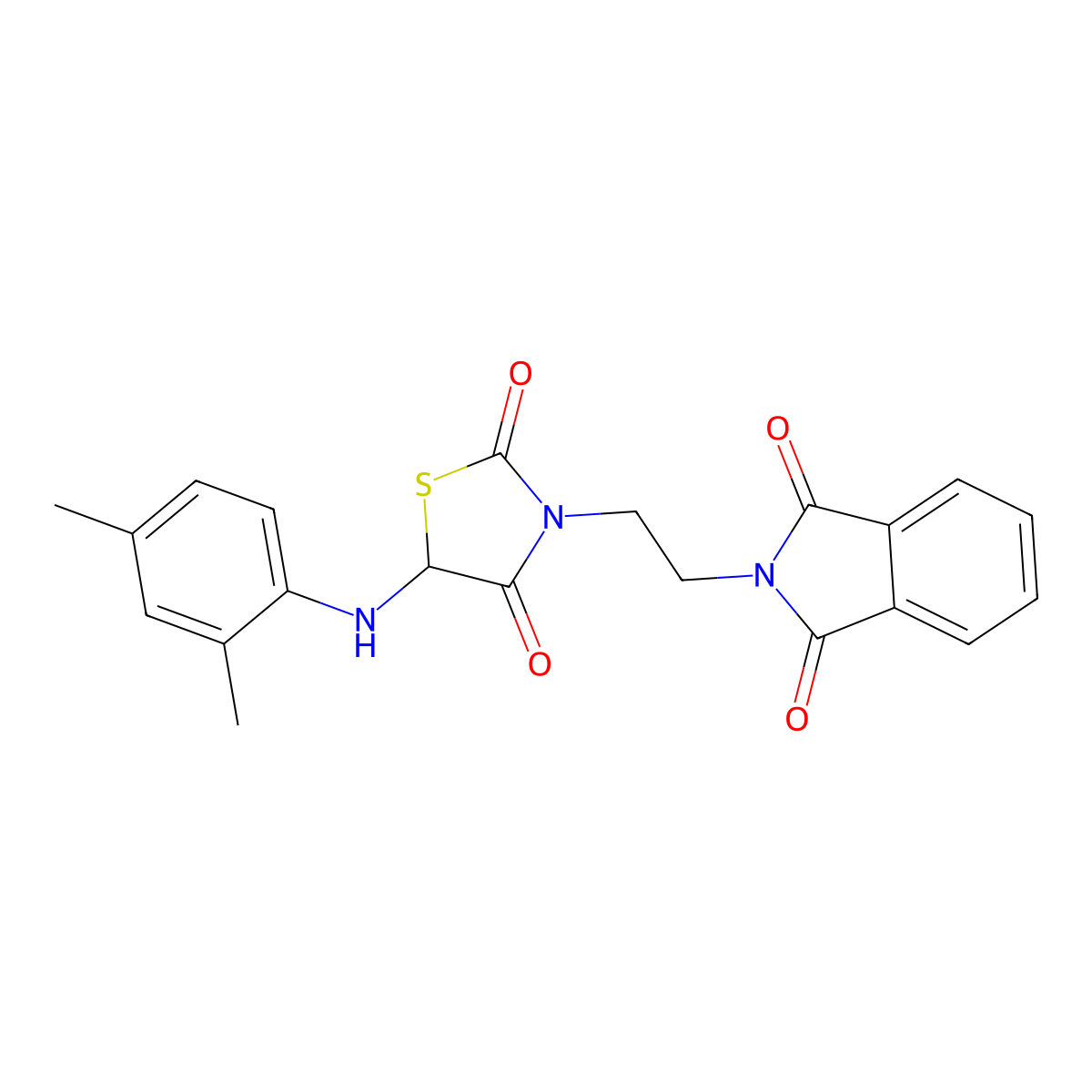 2-{2-[5-(2,4-dimethylanilino)-2,4-dioxo-1,3-thiazolidin-3-yl]ethyl}-1H-isoindole-1,3(2H)-dione molecular structure, CAS 1032637-49-2