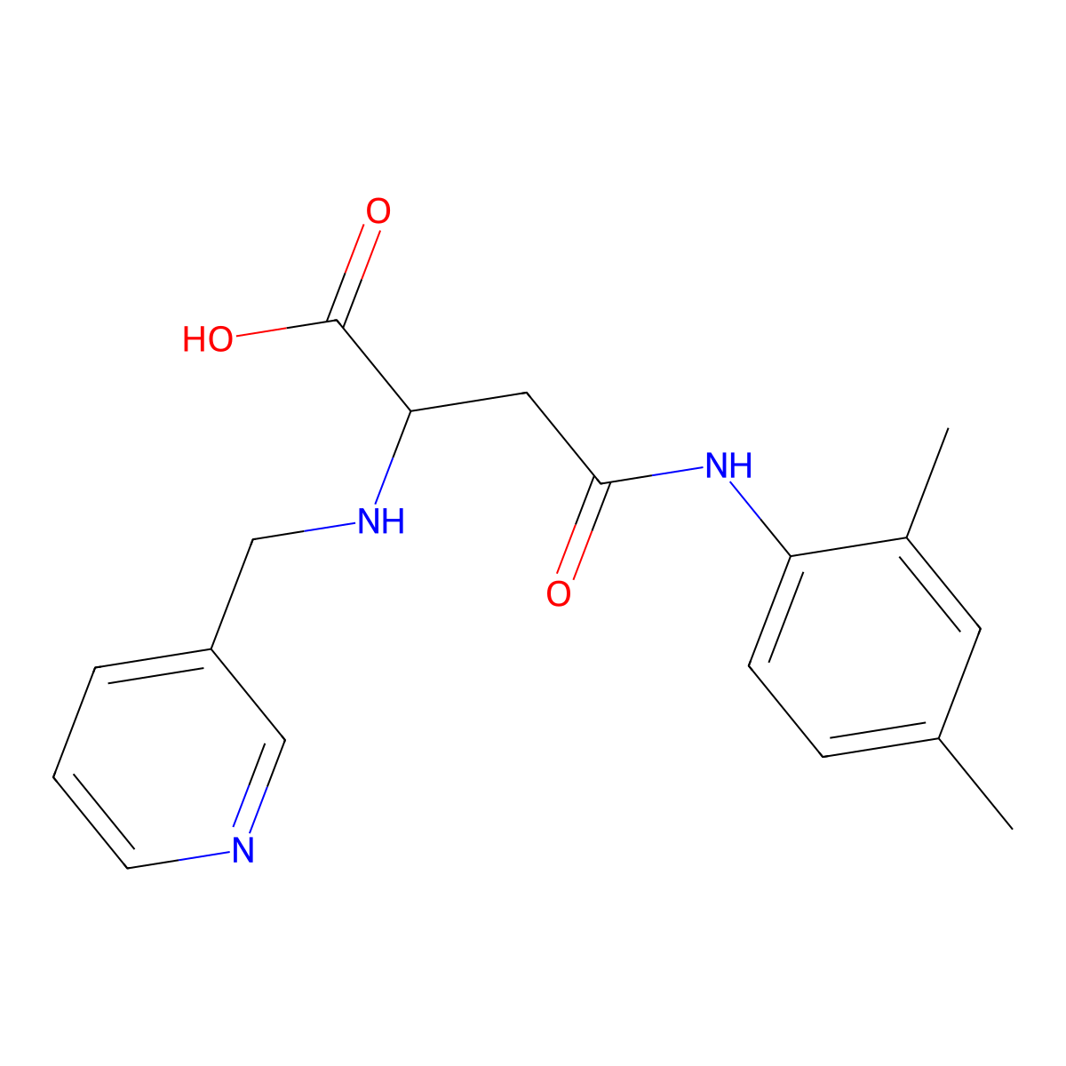 4-((2,4-Dimethylphenyl)amino)-4-oxo-2-((pyridin-3-ylmethyl)amino)butanoic acid molecular structure, CAS 1032638-63-3