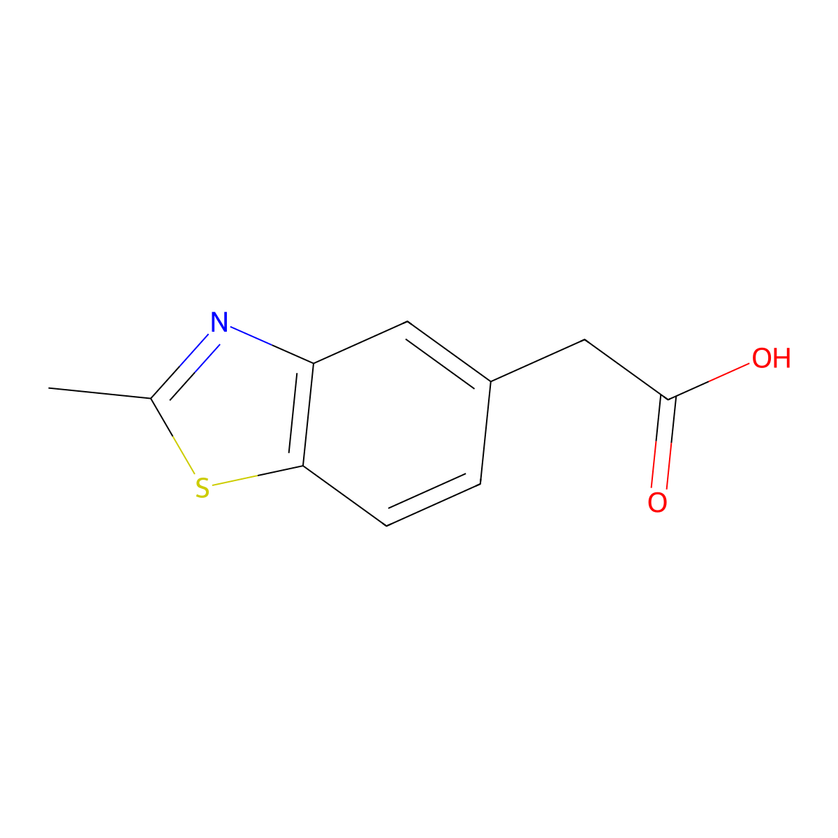 2-(2-Methyl-1,3-benzothiazol-5-yl)acetic acid molecular structure, CAS 103264-09-1
