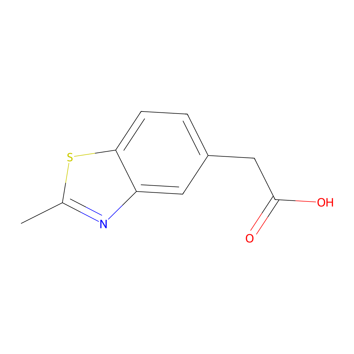 2-(2-Methyl-1,3-benzothiazol-5-yl)acetic acid molecular structure, CAS 103264-09-1