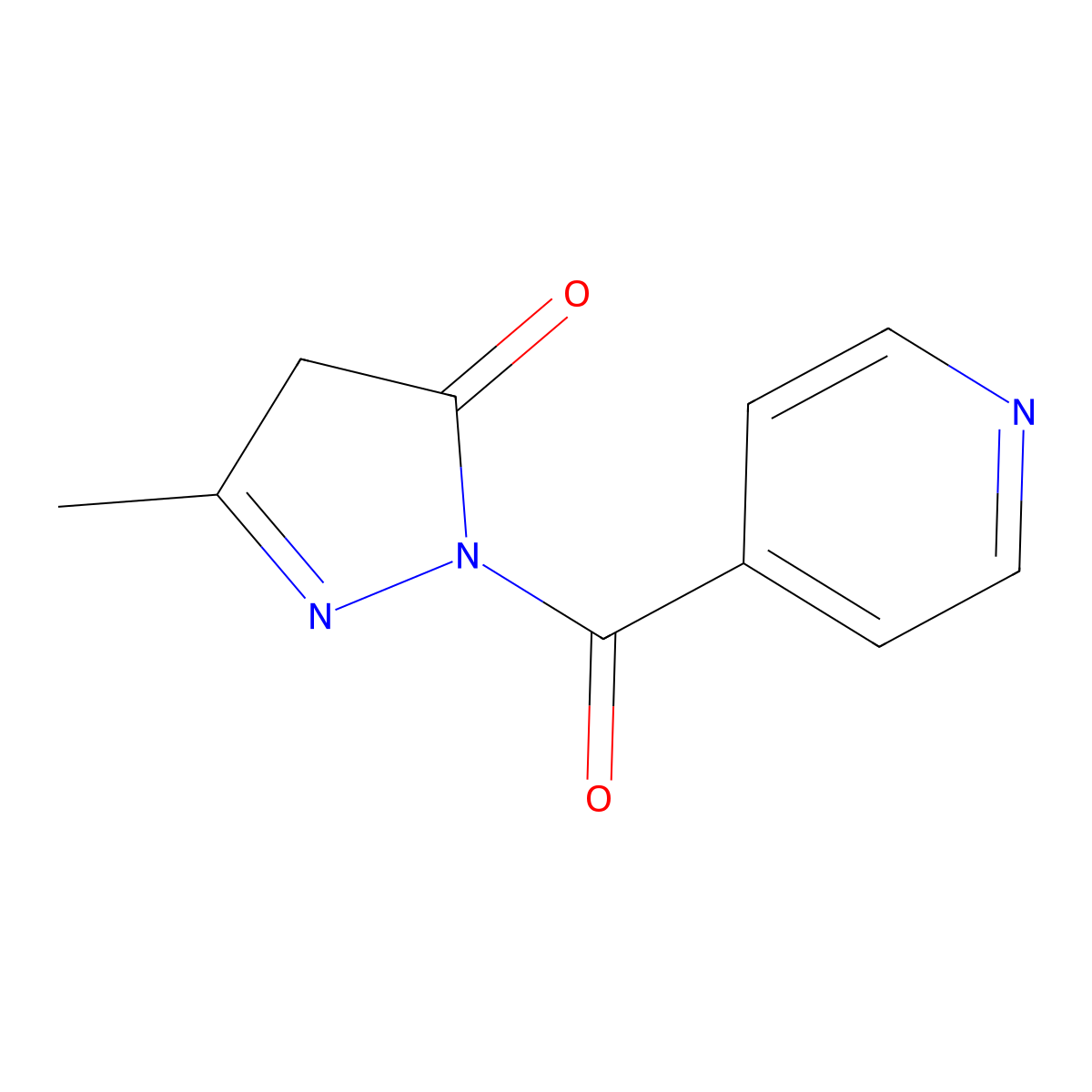 1-Isonicotinoyl-3-methyl-5-pyrazolone molecular structure, CAS 103264-44-4