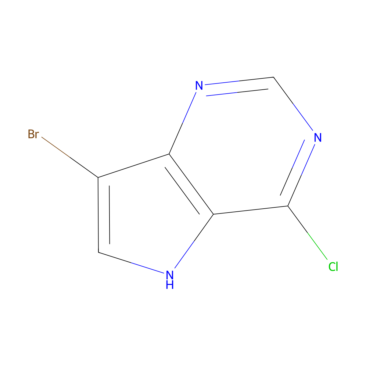 7-bromo-4-chloro-5H-pyrrolo[3,2-d]pyrimidine molecular structure, CAS 1032650-41-1