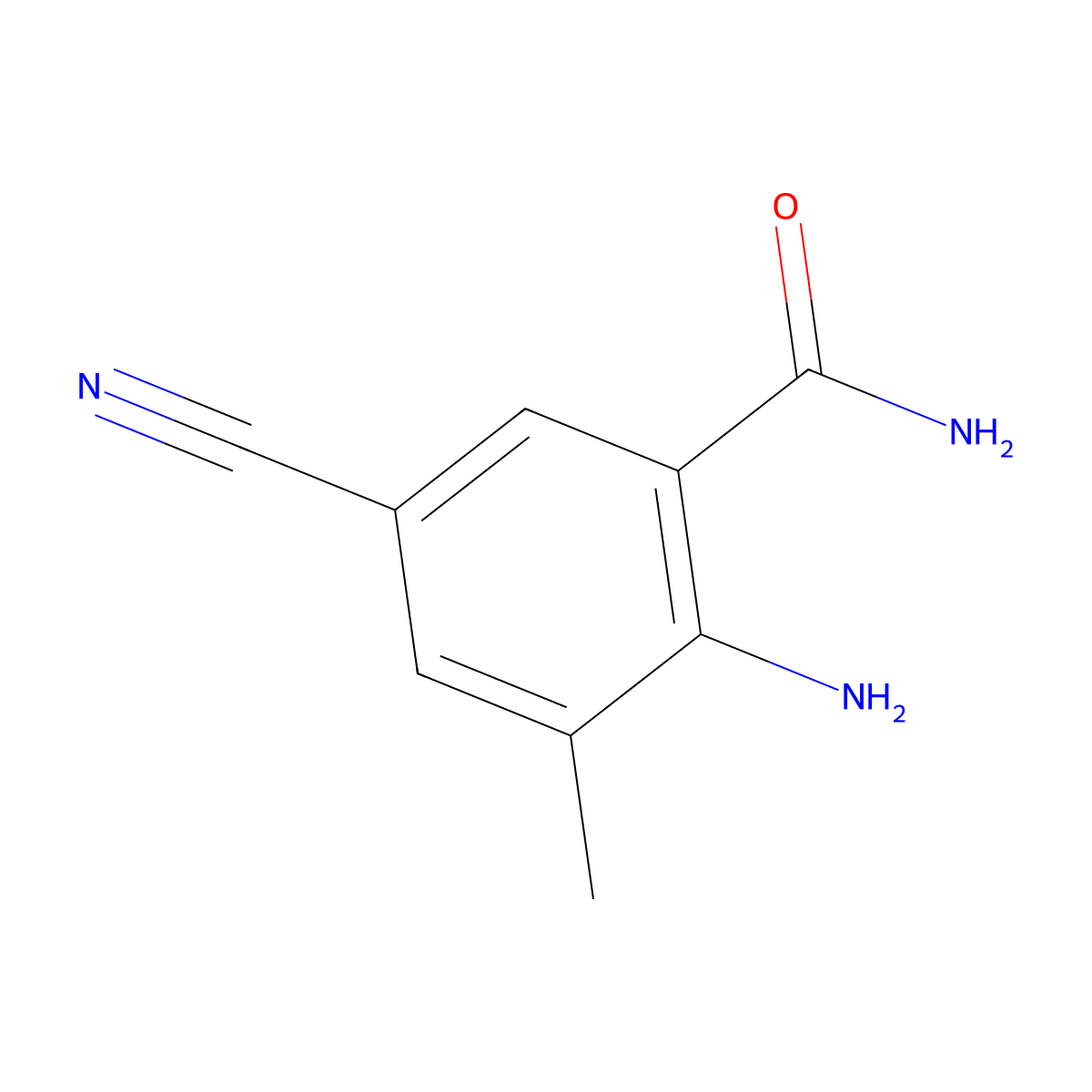 2-Amino-5-cyano-3-methylbenzamide molecular structure, CAS 1032667-24-5
