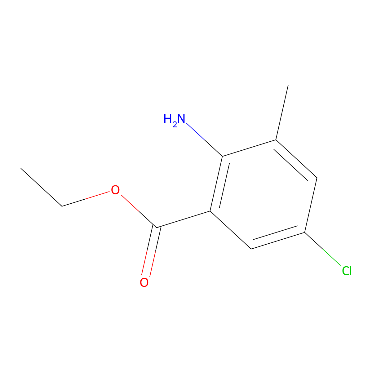 Ethyl 2-amino-5-chloro-3-methylbenzoate molecular structure, CAS 1032668-60-2