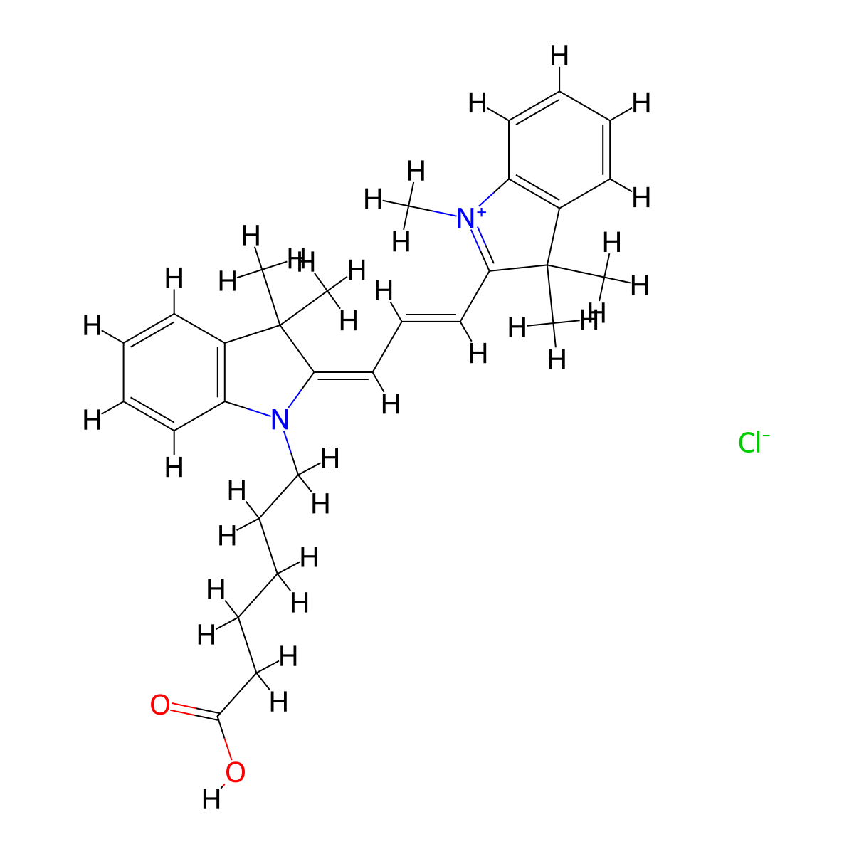 Cyanine3 carboxylic acid molecular structure, CAS 1032678-01-5